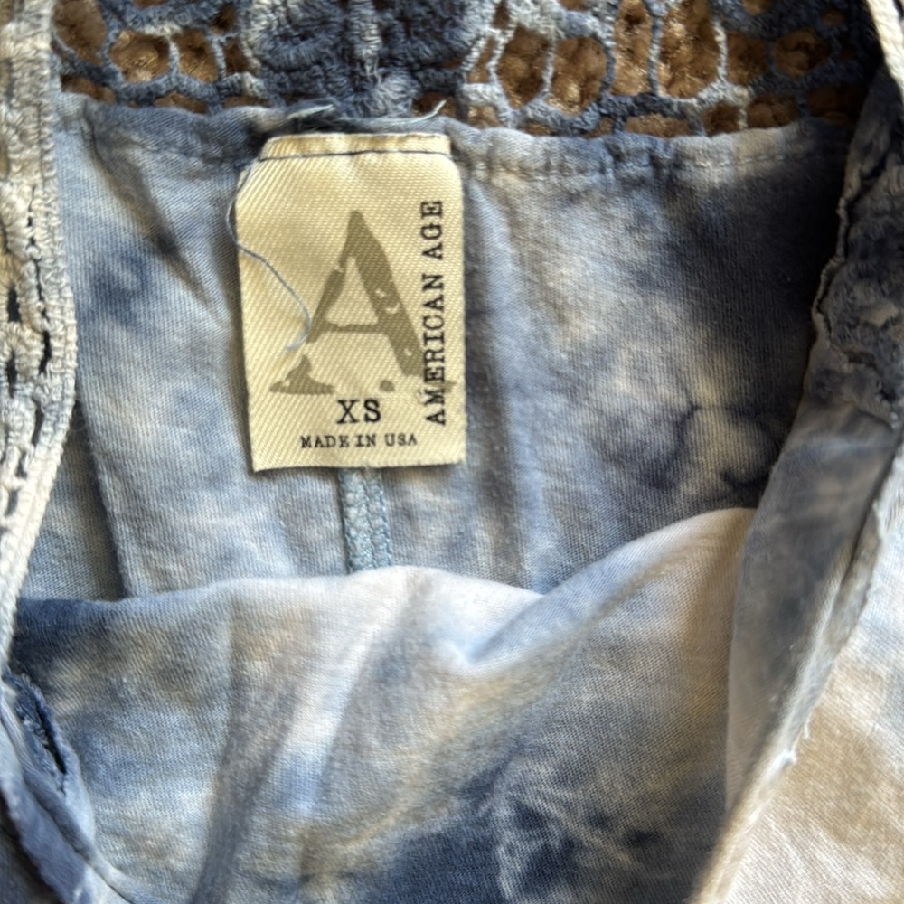 American Age Navy and White Tie-Dye Tank Top - Picture 2 of 3